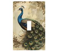 Buyidec Plaque murale décorative avec vis Motif paon vintage