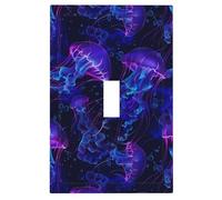 Buyidec Plaque murale décorative pour interrupteur mural avec vis Motif méduses