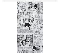 buyiikjd Bath CurtainRideau Douche Imperméable Opaque 35.43x70.87Inch（90x180cm） 12 Crochets Plastique + Oeillets Métal, Résistant Chaleur Retro Horror Style, Newspaper