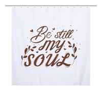 buyiikjd Bath CurtainRideau Opaque pour Douche /Baignoire, Polyester Be Still My Soul-Brown-T-Shirt-mug Imperméable avec Crochets Et Oeillets , Résistant À La Chaleur