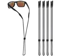 Buyisgle Lot de 4 Accroche Lunette, Sangles de Support de Lunettes de Soleil pour Hommes, Femmes, Enfants - Supports de Lunettes Autour du Cou - Cordon de Fixation pour Lunettes de Vue - Noir