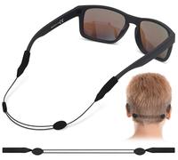 Buyisgle Lot de 4 sangles de lunettes de soleil sans queue pour garçons et filles - Supports de lunettes autour du cou - Cordon de fixation réglable - Noir (26,7 cm, noir)