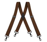 Buyless Fashion Bretelles pour Hommes - 48" Bretelles Ajustables 1 1/4" - X Dos avec Crochets Noirs - 5141-Camel