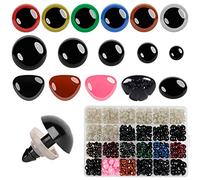Buylorco 600pcs Yeux Colorés et Nez en Plastique pour Amigurumi, Crochet, Poupées Artisanales, Animaux en Peluche et Ours en Peluche (6~14mm)