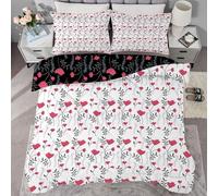 buyluhn Couette 140x200 4 Saisons, Couette Floral Imprimée 1 Personne pour Lit 90x190 Enfant Fille Garçon, Edredon Duvet Fleur Ete Hiver avec 2 Taies d'oreiller, Lavable en Machine