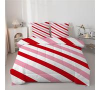 buyluhn Couette 140x200 Imprimée Rayures DéGradéEs Couette 4 Saisons 1 Personne en Microfibre, Edredon Moderne Minimaliste Réversible, avec 2 Taies d’Oreiller, Lavable en Machine &H34