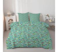 buyluhn Couette 200x200 Imprimée Petites Fleurs ColoréEs 4 Saisons 2 Personnes en Microfibre Douce Plantes Réversible sans Housse, avec 2 Taies d’Oreiller, Lavable en Machine &H176