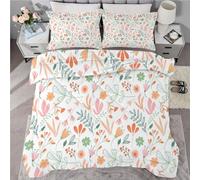 buyluhn Couette Imprimée 260x240 4 Saisons,Couette Fleur Adulte 2 Personnes Grande Taille, Edredon Duvet Fleur Ete Hiver avec 2 Taies d'oreiller,Lavable en Machine