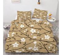 buyluhn Housse de Couette 140x200 Motif Floral Blanc Parure de Lit Motif Pandas Animaux avec 2 Taies d'oreiller 65x65 cm Housse Couette Microfibre Linge de Lit 1 Personne Enfant Fermeture Éclair H49