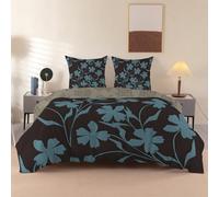 buyluhn Parure de Lit 90x190 Enfant Bouquets Sauvages Housse de Couette Fleur et Feuille 1 Personne - Linge de Lit avec 2 Taies d'oreiller 65x65 cm, Fermeture Éclair, Microfibre - &Y37