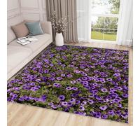 buyluhn Petit Tapis Fleurs Usine Entree Interieur Absorbant 100x120, Paillasson Fin Tapis Salon Nature Violet Vert Lavable Machine Tapis Doux Decoration, Moquette Poil Ras Enfant Ado Adulte G-6