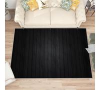 buyluhn Petit Tapis Grain de Bois Noir Entree Interieur Absorbant 90x150, Paillasson Fin Tapis Salon Moderne Lavable Machine Tapis Doux Decoration, Moquette Poil Ras Enfant Ado Adulte G537
