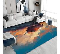 buyluhn Petit Tapis Mucca Blu Entree Interieur Absorbant 60x90, Paillasson Fin Tapis Salon Animali Lavable Machine Tapis Doux Decoration, Moquette Poil Ras Enfant Ado Adulte S&1408