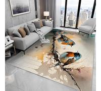 buyluhn Petit Tapis Oiseaux Entree Interieur Absorbant 100x120, Paillasson Fin Tapis Salon Floral Lavable Machine Tapis Doux Decoration, Moquette Poil Ras Enfant Ado Adulte N42
