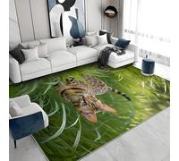 buyluhn Petit Tapis Serval Entree Interieur Absorbant 90x150, Paillasson Fin Tapis Salon Animal Lavable Machine Tapis Doux Decoration, Moquette Poil Ras Enfant Ado Adulte F-5