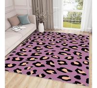 buyluhn Tapis Salon 100x200 cm Motif léopard Violet - Tapis D'Intérieur Doux à Poils Courts - Idéal Descente de Lit, Moquette Animaux Sauvages pour Chambre - Décoration Tendance Adulte et AdoQY9