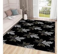buyluhn Tapis Salon 120x120 cm Fleurs - Lavable en Machine - Descente de Lit Style Naturel Champêtre pour Chambre - Décoration Tendance Adulte Ado - Moquette Confortable pour SolQY13