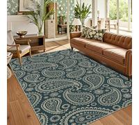 buyluhn Tapis Salon 120x120 cm Motif Paisley - Lavable en Machine - Descente de Lit Ethnique Vintage pour Chambre - Décoration Tendance Adulte Ado - Moquette Confortable pour Sol QO-10