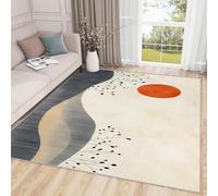 buyluhn Tapis Salon 120x120 cm Style Japonais - Lavable en Machine - Descente de Lit Motif Montagne Soleil pour Chambre - Décoration Tendance Adulte Ado - Moquette Confortable pour SolQY26