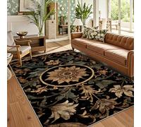 buyluhn Tapis Salon 120x200 cm Motif Baroque Floral Enroulé Doux - Tapis Lavable en Machine à Poils Courts, Moquette Vintage Confortable pour Chambre - Décoration Tendance Adulte et Ado QO-9