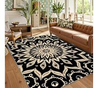 buyluhn Tapis Salon 140x200 cm Mandala Géométrique Doux - Tapis Lavable en Machine à Poils Courts, Moquette Bohème Ethnique Confortable pour Chambre - Décoration Tendance Adulte et Ado QO-8