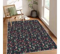 buyluhn Tapis Salon 180x270 cm Fleurs Sauvages Grand Format Lavable Machine, Antidérapant Absorbant, Plante Tapis Poils Courts Doux Salon QJ&10