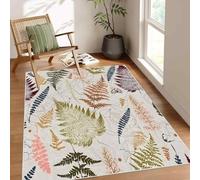 buyluhn Tapis Salon 180x270 cm Frondes de FougèRe Vintage Grand Format Lavable Machine, Antidérapant Absorbant, Plante Tapis Poils Courts Doux Salon QJ&6