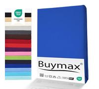 Buymax® Drap-Housse 140X200Cm Lot de Deux Drap-Housse 100% Coton Jersey, Hauteur De Matelas Jusqu'À 25 Cm, Couleur Bleu Foncé