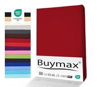 Buymax® Drap-Housse 80X200Cm Lot de Deux Drap-Housse 100% Coton Jersey, Hauteur De Matelas Jusqu'À 25 Cm, Couleur Rouge
