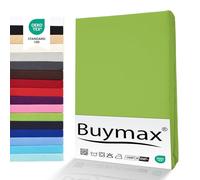 Buymax® Drap-Housse 80X200Cm Lot de Deux Drap-Housse 100% Coton Jersey, Hauteur De Matelas Jusqu'À 25 Cm, Couleur Vert Pomme