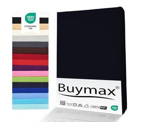 Buymax® Drap-Housse pour Surmatelas 120x200 cm, 100% Jersey en Coton, Hauteur de Matelas Jusqu’à 12 cm, Adapté aux Surmatelas Fins, Couleur Noir