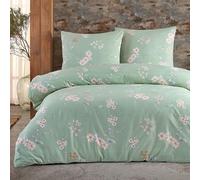 Buymax® Housse de Couette 2 Pièces 155x220 cm 100% Coton - Parure de lit Renforcé avec 1 Taie d’Oreiller 80x80 cm, Fermeture Éclair, Certifiée Oeko-TEX