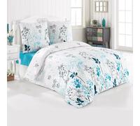 Buymax® Housse de Couette 2 Pièces 155x220 cm 100% Coton - Parure de lit Renforcé avec 1 Taie d’Oreiller 80x80 cm, Fermeture Éclair, Certifiée Oeko-TEX