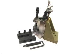 Buyohlic Embout de fraisage 125 mm x 100 mm pour tour - Base fixe glissière verticale avec étau de meulage à mâchoire de 60 mm - Machines-outils