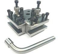 Buyohlic T37 Support de poteau à changement rapide pour machine outil de tour (bloc avec 2 supports standard)