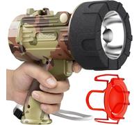 BUYSIGHT Turbo 2000000LM Lampe de poche rechargeable IP67 résistant aux chocs Lampe de poche pliable Filtre rouge Lampe de chasse étanche Gris camouflage