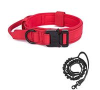 BUYTER Collier Tactique Militaire en Nylon réfléchissant pour Chien - Réglable et Durable - pour Grand Berger Allemand, Travail, entraînement, Marche - avec Laisse