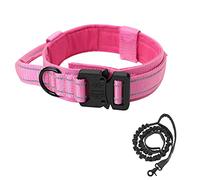 BUYTER Collier Tactique Militaire en Nylon réfléchissant pour Chien - Réglable et Durable - pour Grand Berger Allemand, Travail, entraînement, Marche - avec Laisse