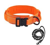 BUYTER Collier Tactique Militaire en Nylon réfléchissant pour Chien - Réglable et Durable - pour Grand Berger Allemand, Travail, entraînement, Marche - avec Laisse