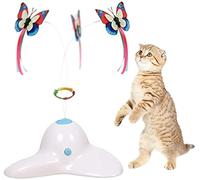 Buyter Jouet Interactif pour Chat avec Papillon Rotatif électrique pour Animaux Domestique (Blanc)