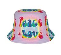 Buytruew Peace Love Chapeau bob style hippie pour homme et femme Chapeaux de soleil Casquettes d'été Noir, Noir , taille unique