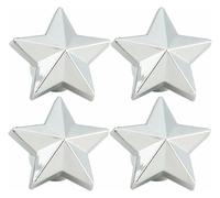 BUYTUS Bouchons de Valve Tige Pneu, 4 pièces/Ensemble, Capuchons universels d'air en Forme Pentagramme, couvercles Anti-poussière(Silver)