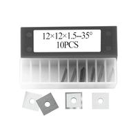 BUYTUS Fraise à défoncer 6,35 mm, tige 1/4 po, roulements inférieurs, gabarit de coupe, longueur 12, insert en carbure(Matching Blade 10pcs)