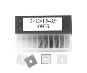 BUYTUS Fraise à défoncer 6,35 mm, tige 1/4 po, roulements inférieurs, gabarit de coupe, longueur 12, insert en carbure(Matching Blade 10pcs)