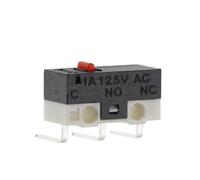 BUYTUS Lot de 10 interrupteurs fin course M-icro, bouton-poussoir momentané, 1 A, 125 V CA, 3 broches, longue poignée, levier à galet, SPDT, 12 x 6 mm(Bent foot-2)