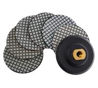 BUYTUS Lot de 6 tampons polissage à sec 4 pouces, 100 mm, flexibles, diamantés, for mur en marbre, granit, pierre, disque ponçage(Combon C,1500-6 PCS-4 INCHES)