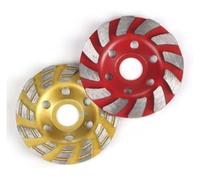 BUYTUS Meule diamantée turbo en céramique for meuleuse d'angle, 4 pouces, 100 mm, 12 segments, robuste(2pcs Red and Yellow)