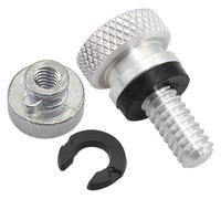 Buytus Vis à tête moletée filetage 1/4" Boulons de montage rapide for siège capuchon compatibles avec XL 883 1200 Chrome noir (couleur : Chrome)