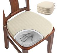 BUYUE Coussins de chaise en mousse à mémoire de forme 100% pure de luxe 4 Pack, Coussins de chaise de salle à manger en Jacquard 40,6 cm en forme de U confortables, Coussins de chaise de cuisine
