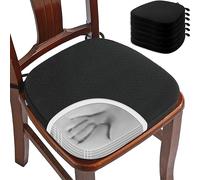 BUYUE Coussins de chaise en mousse à mémoire de luxe 6 Pack, Coussins de chaise à manger en U de 16" en jacquard confortables, Coussins de chaise de cuisine amovibles et antidérapants (Ensemble de 6